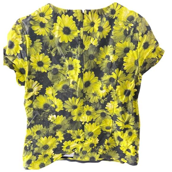 Michael Michael Kors Women’s Floral Stripe Blouse - Size M - Short Sleeve Top - Picture 2 of 5